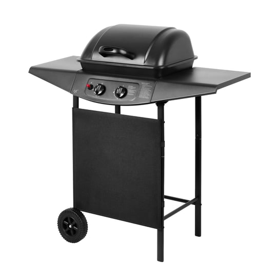 Grill gazowy Gregman Roast 90, kompaktowy z 2 palnikami, Czarny Gregman