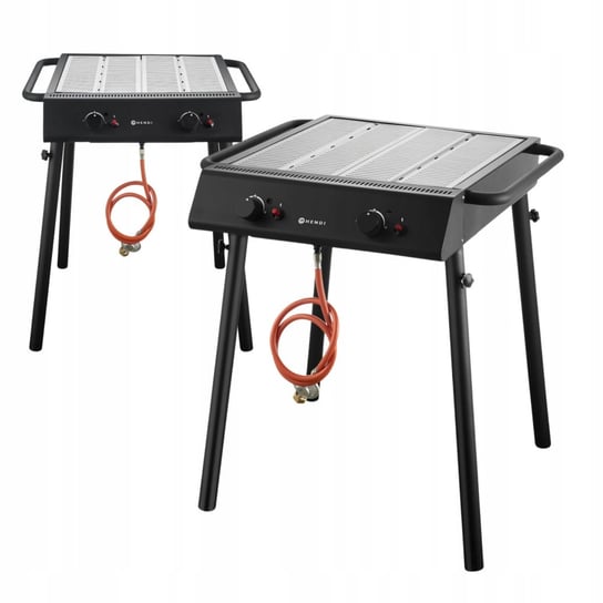 Grill Gazowy Xantos Black 9,5 kW 770x710x870 Czarny Hendi 148631 Hendi