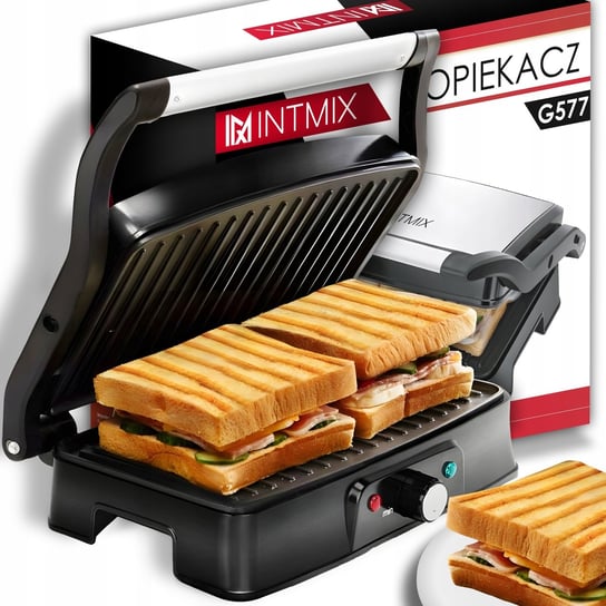 Grill Opiekacz Toster 3w1 Elektryczny Rozkładany Mocny 2400W Wysoka jakość INTMIX