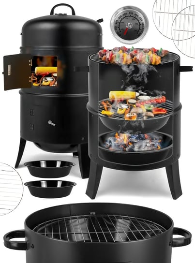 Grill Wędzarnia Węglowy Ogrodowy Palenisko 3W1 MalTec
