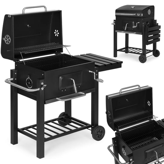 Grill węglowy duży ogrodowy z pokrywą termometr półki koła dmuchawa MultiGarden