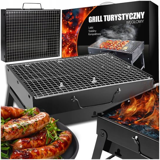 GRILL WĘGLOWY OGRODOWY SKŁADANY TURYSTYCZNY WALIZKA KEMPING PRZENOŚNY DUŻY Inna marka