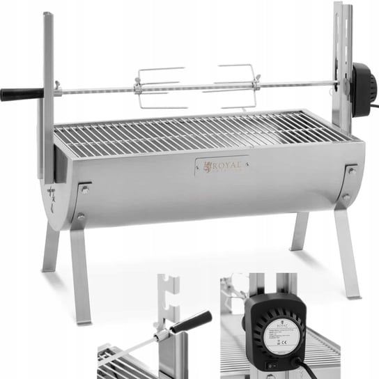 Grill węglowy z rożnem obrotowym elektrycznym do pieczenia prosiaka 4 W 15 Inna marka