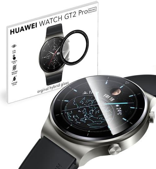 Grizz SZKŁO hybrydowe 3D do Huawei Watch GT 2 Pro 46mm Grizz
