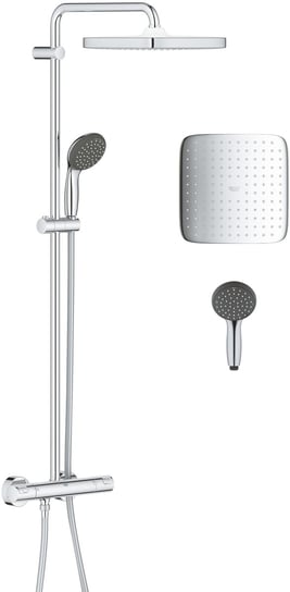 Grohe Vitalio Start System zestaw prysznicowy ścienny termostatyczny z deszczownicą chrom 26696000 Inna marka