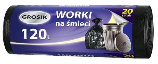 Grosik  Worki Na Śmieci  Hd (Czarne) -  120L (20 Sztuk) Grosik
