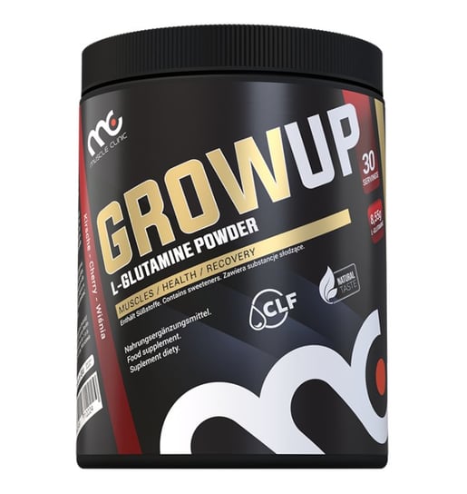GrowUp - L-glutamina w proszku, 300 g / 30 porcji Muscle Clinic