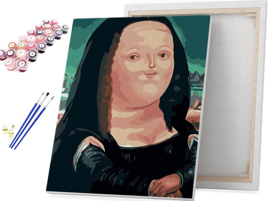 Gruba Mona Lisa - karykatura - Malowanie po numerach Beliart