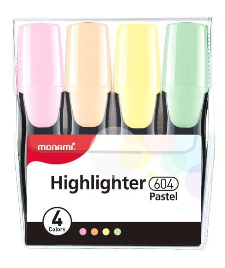 Gruby zakreślacz Highlighter 604 zestaw 4 kolorów pastelowych Astra