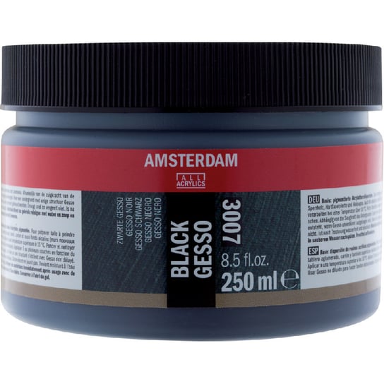 Grunt akrylowy, Talens Amsterdam Gesso, czarny, 250 ml Talens