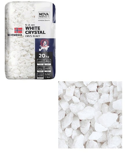 Grys krystaliczno-biały WHITE CRYSTAL 16-32 mm 20 kg Inna marka