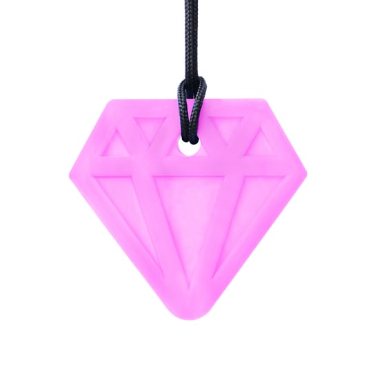 Gryzak ARK naszyjnik w kształcie Diamentu Transparentny Różowy - Bardzo Miękki Ark Therapeutic