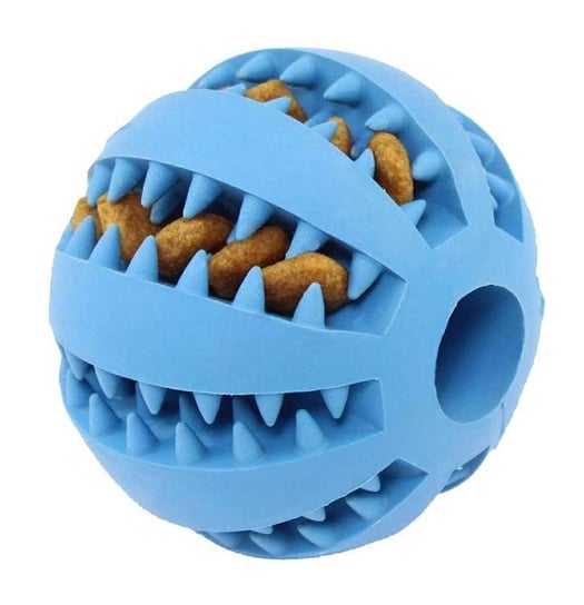GRYZAK DLA PSA SILIKONOWY Zabawka w kształcie kuli 5cm niebieski AG684C Aptel