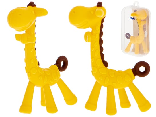 GRYZAK SILIKONOWY na ząbkowanie dla niemowląt żółta żyrafa ikonka ikonka