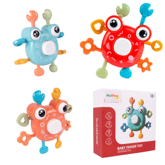 Grzechotka Zabawka Sensoryczna Montessori Krab MalPlay