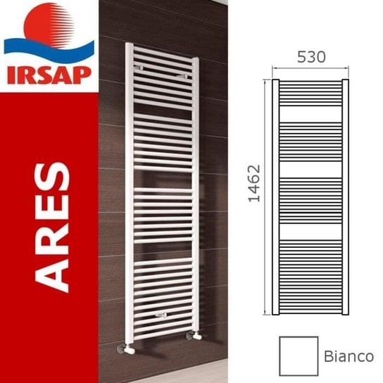 Grzejnik IRSAP Ares, 818x430 mm, 15 elementów, biały (150x55 - Biały - W magazynie) Inna marka