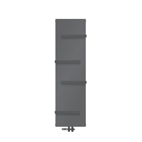 Grzejnik łazienkowy 1600x452 mm antracyt z zestawem przyłączeniowym podłogowym zawierającym 4x wieszak na ręcznik ML-Design ML-DESIGN
