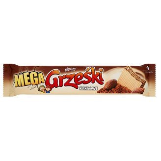 Grześki Mega, wafelki kakaowe, 34 g Grześki