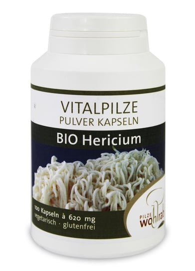 GRZYBY HERICIUM (SOPLÓWKA JEŻOWATA) BIO 100 KAPSUŁEK (620 mg) - PILZE WOHLRAB PILZE WOHLRAB