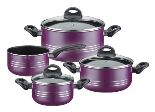 Gsw 800402 Milano Cooking Pot Set 4 Pieces Purple Aluminium Inna marka