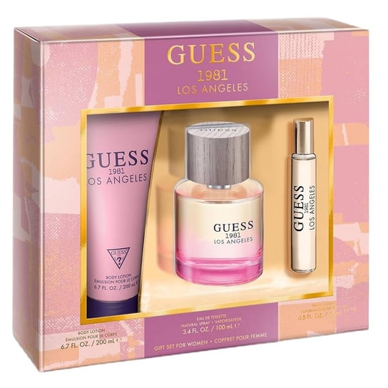 Guess 1981 Los Angeles Women zestaw woda toaletowa spray 100ml + woda toaletowa spray 15ml + balsam do ciała 200ml Guess