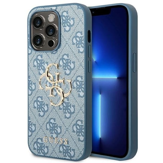 Guess 4G Big Metal Logo - Etui iPhone 14 Pro Max (niebieski) GUESS