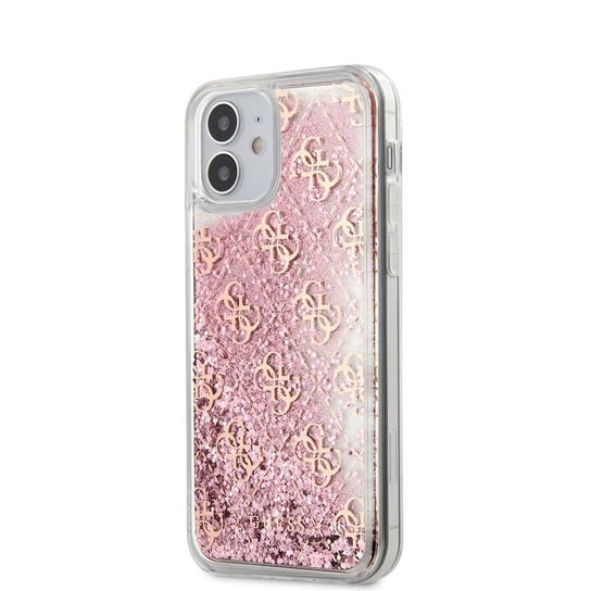 Guess 4G Liquid Glitter - Etui iPhone 12 Mini (różowy) GUESS