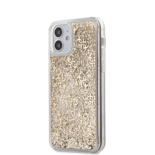 Guess 4G Liquid Glitter - Etui iPhone 12 Mini (złoty) GUESS