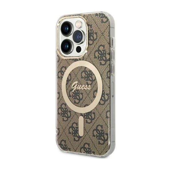 Guess 4G Magsafe - Etui Iphone 14 Pro (Brązowy) GUESS