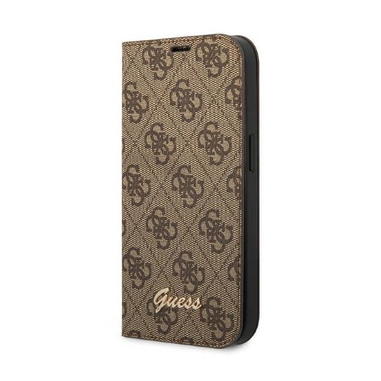 Guess 4G Metal Camera Outline Booktype Case - Etui iPhone 14 Pro Max (brązowy) GUESS