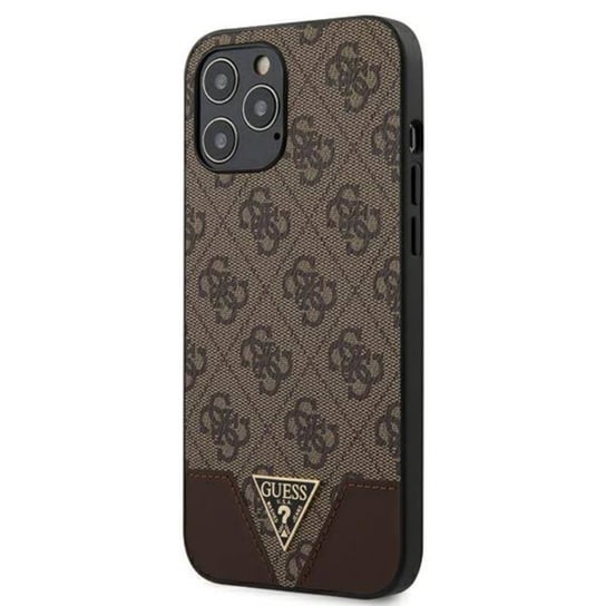 Guess 4G Triangle Collection - Etui iPhone 12 Pro Max (brązowy) GUESS