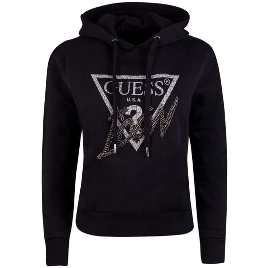 Guess Bluza Damska Iconic Hood Sweatshirt Black W2Rq07K68I0 Jblk L GUESS