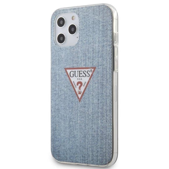 Guess Denim Triangle Lt - Etui iPhone 12 Pro Max (niebieski) GUESS
