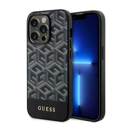 Guess Gcube Stripes Magsafe - Etui Iphone 14 Pro Max (Czarny) GUESS