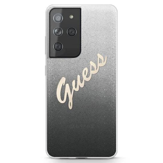Guess Glitter Gradient Script - Etui Samsung Galaxy S21 Ultra (czarny) GUESS