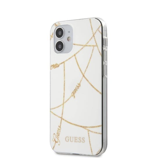 Guess Gold Chain - Etui iPhone 12 Mini (biały) GUESS