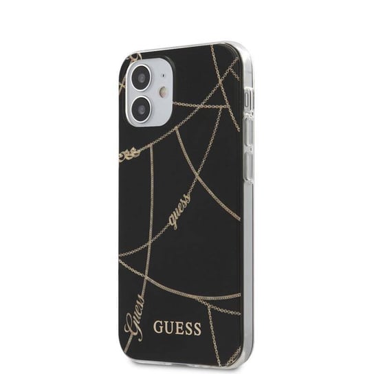 Guess Gold Chain - Etui iPhone 12 Mini (czarny) GUESS