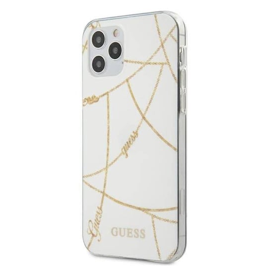 Guess Gold Chain - Etui iPhone 12 Pro Max (biały) GUESS