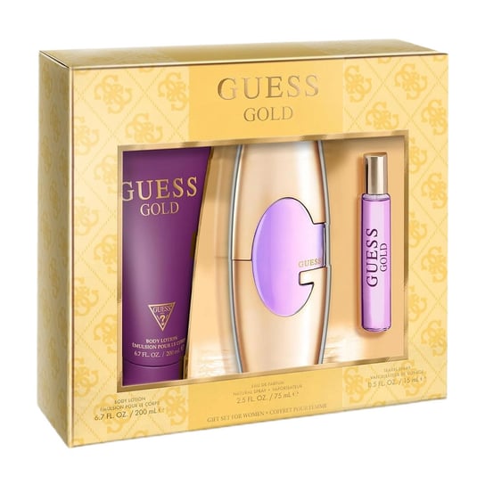 Guess Gold Woman zestaw woda perfumowana spray 75ml + woda perfumowana spray 15ml + balsam do ciała 200ml Guess