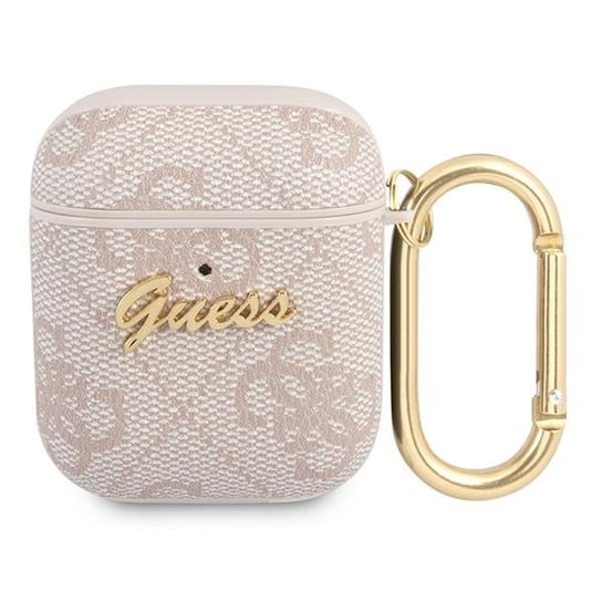 Guess GUA24GSMP AirPods cover różowy/pink 4G Script Metal Collection GUESS