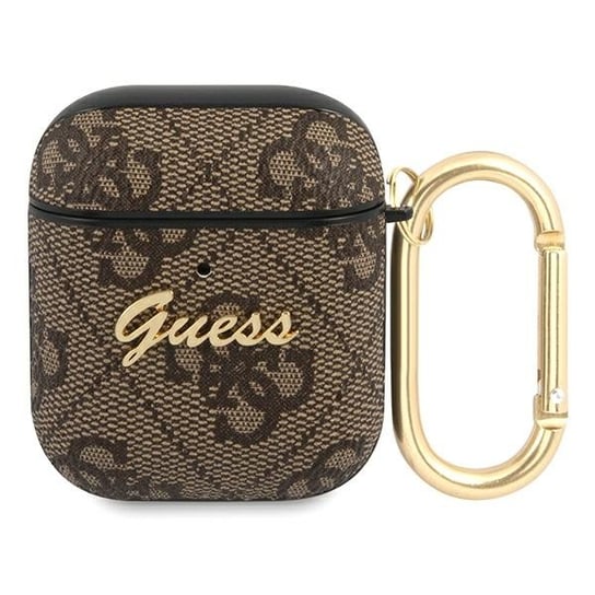 Guess GUA24GSMW AirPods cover brązowy/brown 4G Script Metal Collection GUESS
