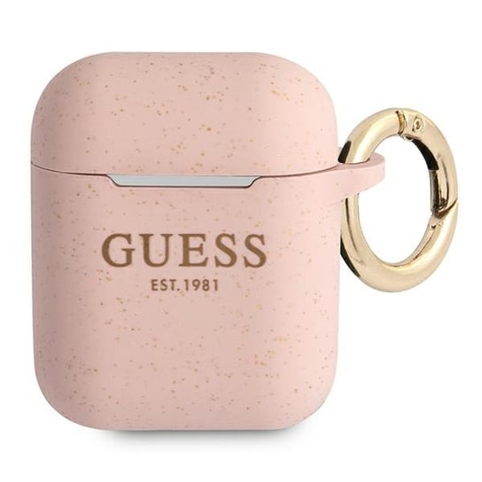 Guess GUA2SGGEP AirPods cover różowy/pink Silicone Glitter GUESS