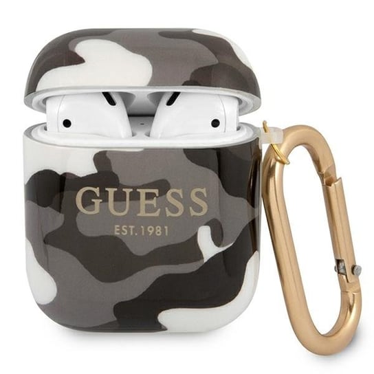 Guess GUA2UCAMG AirPods cover czarny/black Camo Collection GUESS