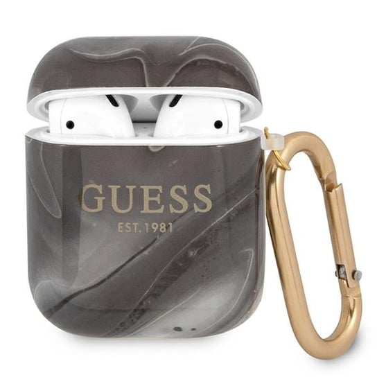 Guess GUA2UNMK AirPods cover czarny/black Marble Collection GUESS