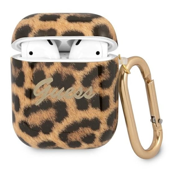 Guess GUA2USLEO AirPods cover złoty/gold Leopard Collection GUESS