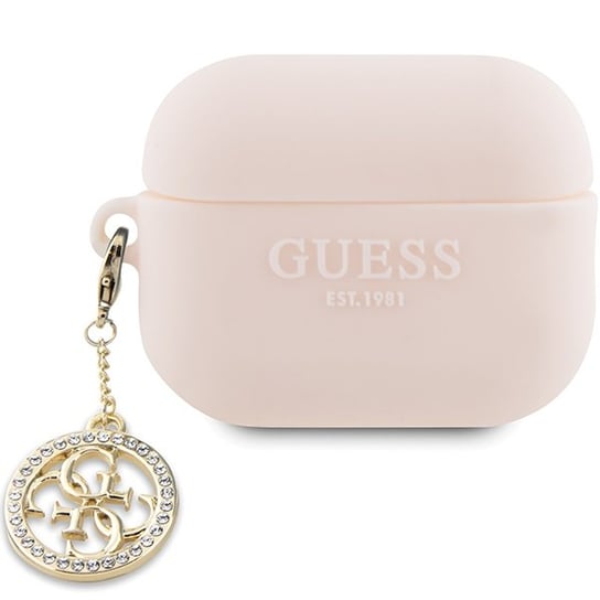 Guess Guap23Dslghdp Airpods Pro 2 Cover Różowy/Pink 3D Rubber 4G Diamond Charm GUESS