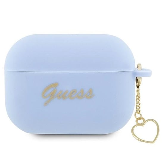 Guess Guap2Lschsb Airpods Pro 2 Cover Niebieski/Blue Silicone Charm Heart Collection GUESS