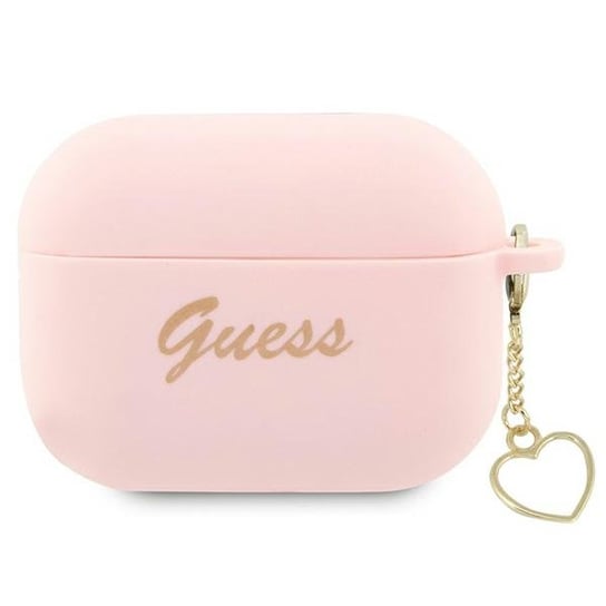 Guess Guap2Lschsp Airpods Pro 2 Cover Różowy/Pink Silicone Charm Heart Collection GUESS