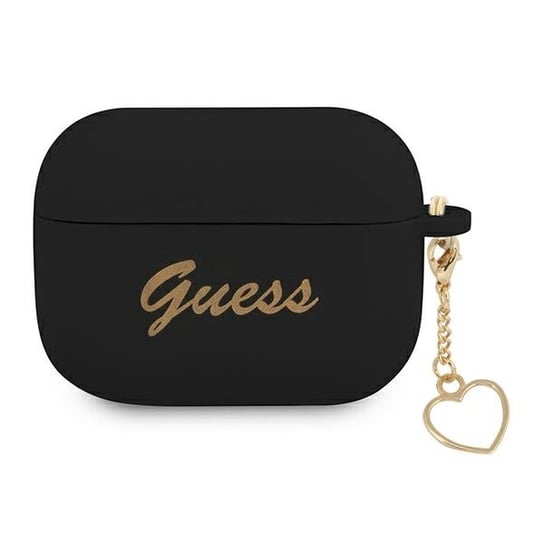 Guess GUAPLSCHSK AirPods Pro cover czarny/black Silicone Charm Heart Collection GUESS