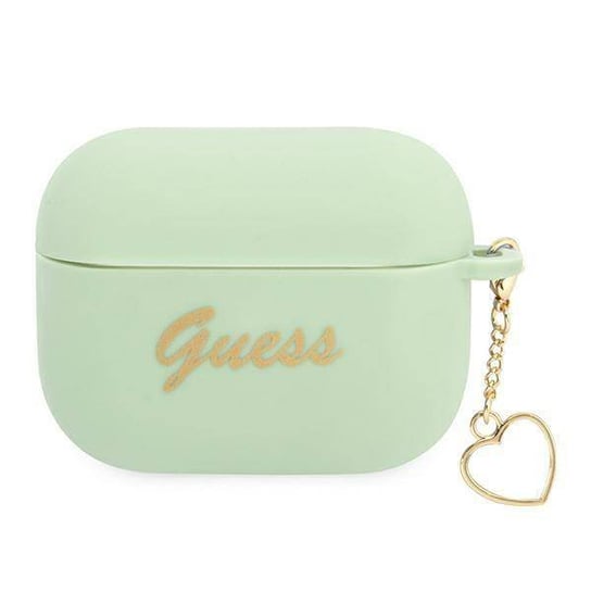 Guess GUAPLSCHSN AirPods Pro cover zielony/green Silicone Charm Heart Collection GUESS